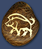 Boar Carved Tagua Pendant