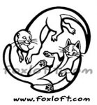 Yin Yang Cat and Otter Tattoo